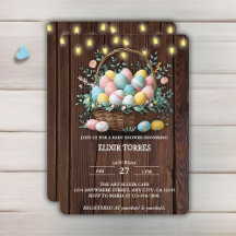 Rustic Floral Easter Eggs Baby shower