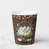 Rustic Floral Easter Eggs Baby shower Papieren Bekers (Achterkant)