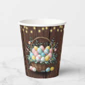 Rustic Floral Easter Eggs Baby shower Papieren Bekers (Voorkant)