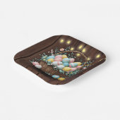 Rustic Floral Easter Eggs Baby shower Papieren Bordje (Gebogen)