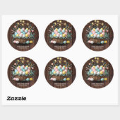 Rustic Floral Easter Eggs Baby shower Ronde Sticker (Vel)