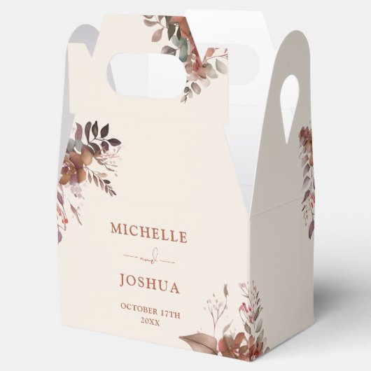 Rustic Floral Elegant Autumn Fall Wedding Bedankdoosjes (Geopend)