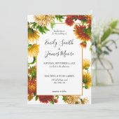 Rustic Floral Elegant Autumn Fall Wedding Kaart (Staand voorkant)
