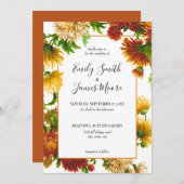 Rustic Floral Elegant Autumn Fall Wedding Kaart (Voorkant / Achterkant)