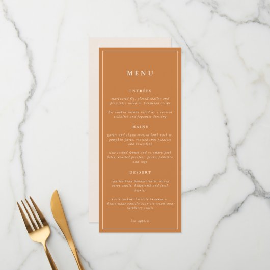 Rustic Floral Elegant Minimal Wedding | Menu (Voorkant / Achterkant in situ)