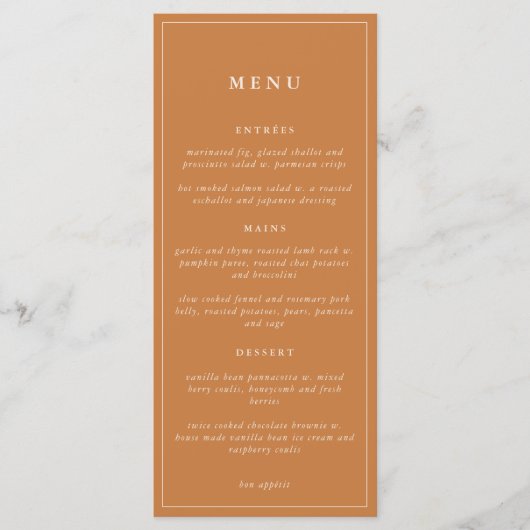 Rustic Floral Elegant Minimal Wedding | Menu (Voorkant)