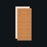 Rustic Floral Elegant Minimal Wedding | Menu<br><div class="desc">Het superelegante collectie van Delicate Bloom Paperie kenmerkt herfstbloembouquets en verbluffende herfst-georiënteerde kleuren. Pas dit trouwmenu aan met uw geplande entrees,  mains en desserts. Deze versie bevat onze belangrijkste ontwerpelementen,  omgekeerd voor extra contrast.</div>