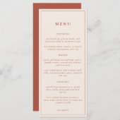 Rustic Floral Elegant Minimal Wedding | Menu (Voorkant / Achterkant)