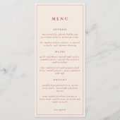 Rustic Floral Elegant Minimal Wedding | Menu (Voorkant)