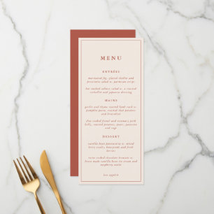 Rustic Floral Elegant Minimal Wedding   Menu