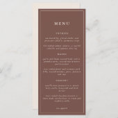 Rustic Floral Elegant Minimal Wedding | Menu (Voorkant / Achterkant)