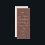 Rustic Floral Elegant Minimal Wedding | Menu<br><div class="desc">Het superelegante collectie van Delicate Bloom Paperie kenmerkt herfstbloembouquets en verbluffende herfst-georiënteerde kleuren. Pas dit trouwmenu aan met uw geplande entrees,  mains en desserts. Deze versie bevat onze belangrijkste ontwerpelementen,  omgekeerd voor extra contrast.</div>