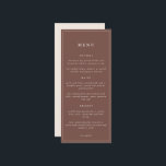 Rustic Floral Elegant Minimal Wedding | Menu<br><div class="desc">Het superelegante collectie van Delicate Bloom Paperie kenmerkt herfstbloembouquets en verbluffende herfst-georiënteerde kleuren. Pas dit trouwmenu aan met uw geplande entrees,  mains en desserts. Deze versie bevat onze belangrijkste ontwerpelementen,  omgekeerd voor extra contrast.</div>