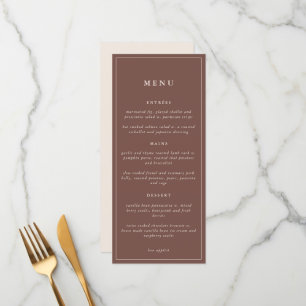 Rustic Floral Elegant Minimal Wedding   Menu