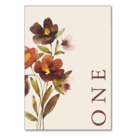 Rustic Floral Elegant Minimal Wedding | Tabelnumme Kaart