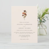 Rustic Floral Elegant Minimal Wedding | Uitnodigin Kaart (Staand voorkant)