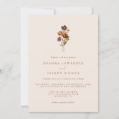 Rustic Floral Elegant Minimal Wedding | Uitnodigin Kaart (Voorkant)