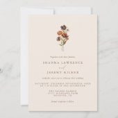 Rustic Floral Elegant Minimal Wedding | Uitnodigin Kaart (Voorkant)