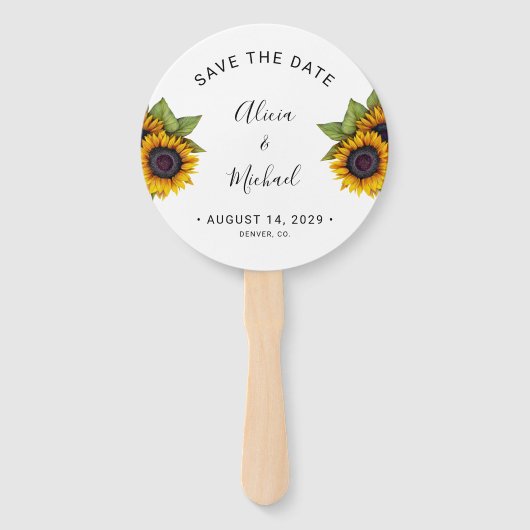 Rustic floral elegant script wedding save date handwaaier (Voorkant)