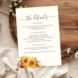 Rustic floral elegant wedding guest details informatiekaartje