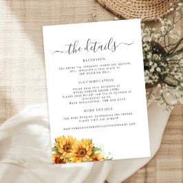 Rustic floral elegant wedding guest details informatiekaartje