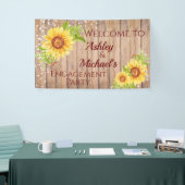 Rustic Floral Engagement Party Celebration Banner (Beurs)