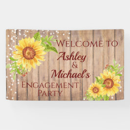 Rustic Floral Engagement Party Celebration Banner