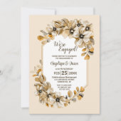 Rustic Floral Engagement Party Kaart (Voorkant)