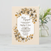 Rustic Floral Engagement Party Kaart (Staand voorkant)