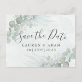 Rustic Floral Eucalyptus Sage Green Notice Aankondigingskaart (Voorkant)