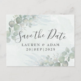 Rustic Floral Eucalyptus Sage Green Notice Aankondigingskaart