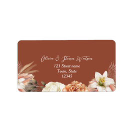 Rustic Floral Fall Wedding Retouradres Etiket