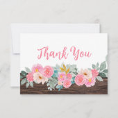 Rustic Floral Flat Thank You Card (Voorkant)