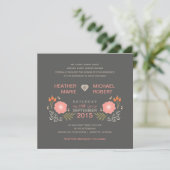 Rustic Floral Formal Style Wedding Invitations Kaart (Staand voorkant)
