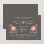 Rustic Floral Formal Style Wedding Invitations Kaart (Voorkant / Achterkant)