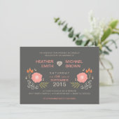 Rustic Floral Formal Style Wedding Invitations Kaart (Staand voorkant)