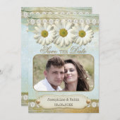 Rustic Floral Foto Save the Date Kaart (Voorkant / Achterkant)