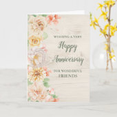 Rustic Floral Friends Wedding Anniversary Kaart (Gele Bloem)