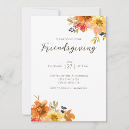 Rustic Floral Friendsgiving Dinner  Kaart