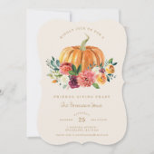 Rustic Floral Friendsgiving Kaart (Voorkant)