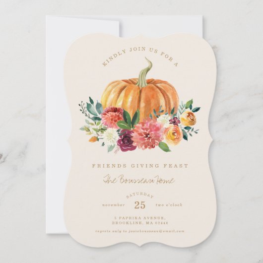 Rustic Floral Friendsgiving Kaart (Voorkant)
