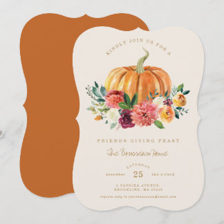 Rustic Floral Friendsgiving Kaart