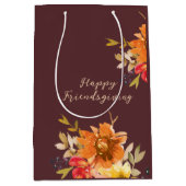 Rustic Floral Friendsgiving  Medium Cadeauzakje (Voorkant)