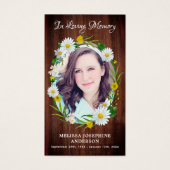 Rustic Floral Funeral Memorial Prayer Kaart Afbeel (Voorkant)