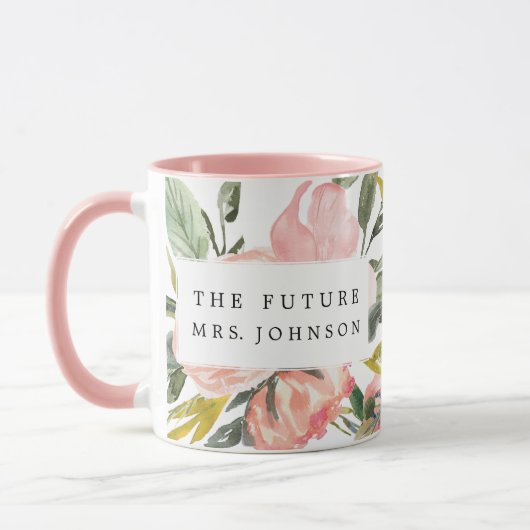 Rustic Floral Future Mrs Coffee Mok (Links)