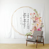 Rustic Floral Future Mrs. Vrijgezellenfeest Achter Wandkleed (In Situ (horizontaal))