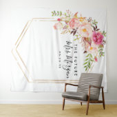 Rustic Floral Future Mrs. Vrijgezellenfeest Achter Wandkleed (In Situ (horizontaal))