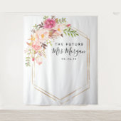 Rustic Floral Future Mrs. Vrijgezellenfeest Achter Wandkleed (Voorkant)