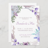 Rustic Floral Garden Wedding Invitation Kaart (Voorkant / Achterkant)