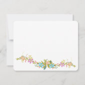 Rustic Floral Garland Chalkboard Wedding Bedankkaart (Achterkant)